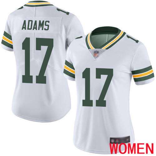Green Bay Packers Limited White Women 17 Adams Davante Road Jersey Nike NFL Vapor Untouchable